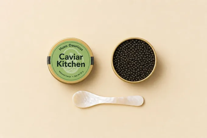 Huso Dauricus caviar tin and roe